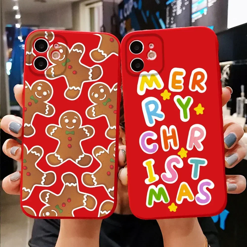 New Year Gifts Snow Elk Christmas Phone Case for IPhone 15 14 13 12 11 Pro Max Mini XR XS MAX X 8 7 15Plus SE2 Soft Cover Fundas