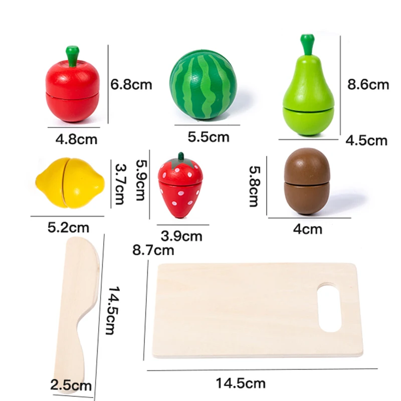 Jouet de Simulation de cuisine, jeu classique en bois, jouet éducatif Montessori pour enfants, cadeau pour enfants, ensemble de coupe de fruits et légumes