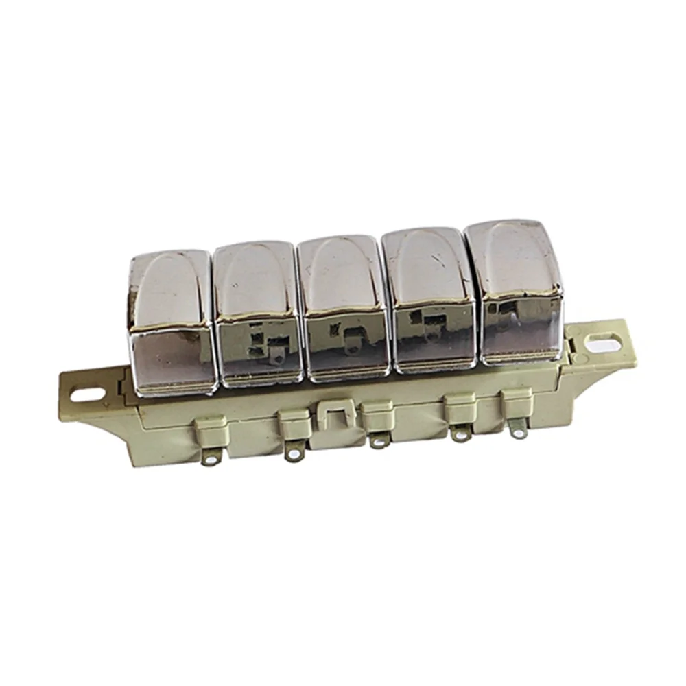 1 interruptor de botón de ventilador eléctrico plateado, 5 teclas, 4 engranajes, ventilador de mesa/ventilador de suelo, interruptor de teclado, accesorios de botón de Control de velocidad