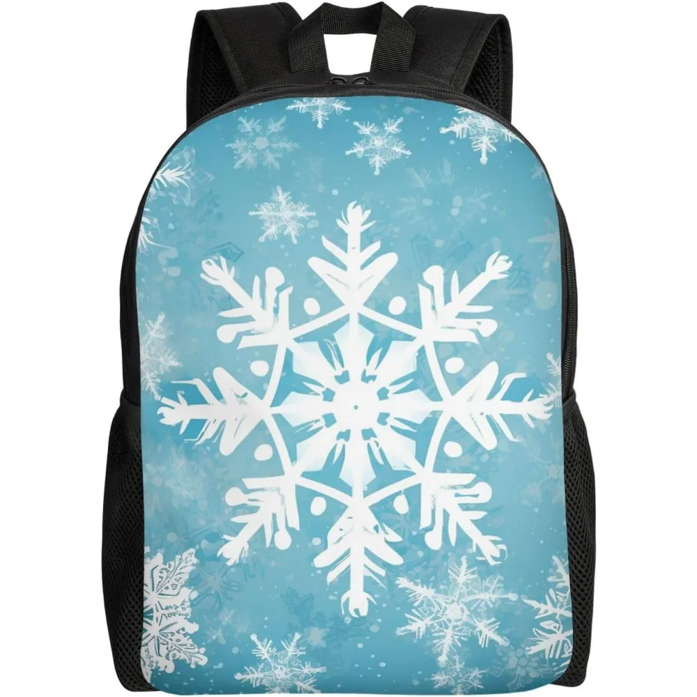 

Winter Snowflake Laptop Backpack For Women Men College Backpack Work Business Computer Bag Lightweight Bookbag Teacher Nurse Bag