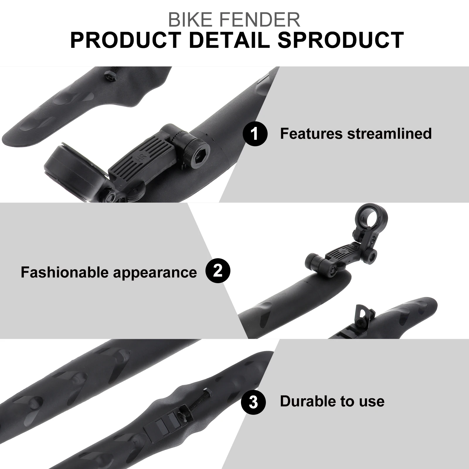 

CORHAD Universal Bike Mudguard Set Front Rear Mudflap for Cycling Frame Protector Riding Accessories