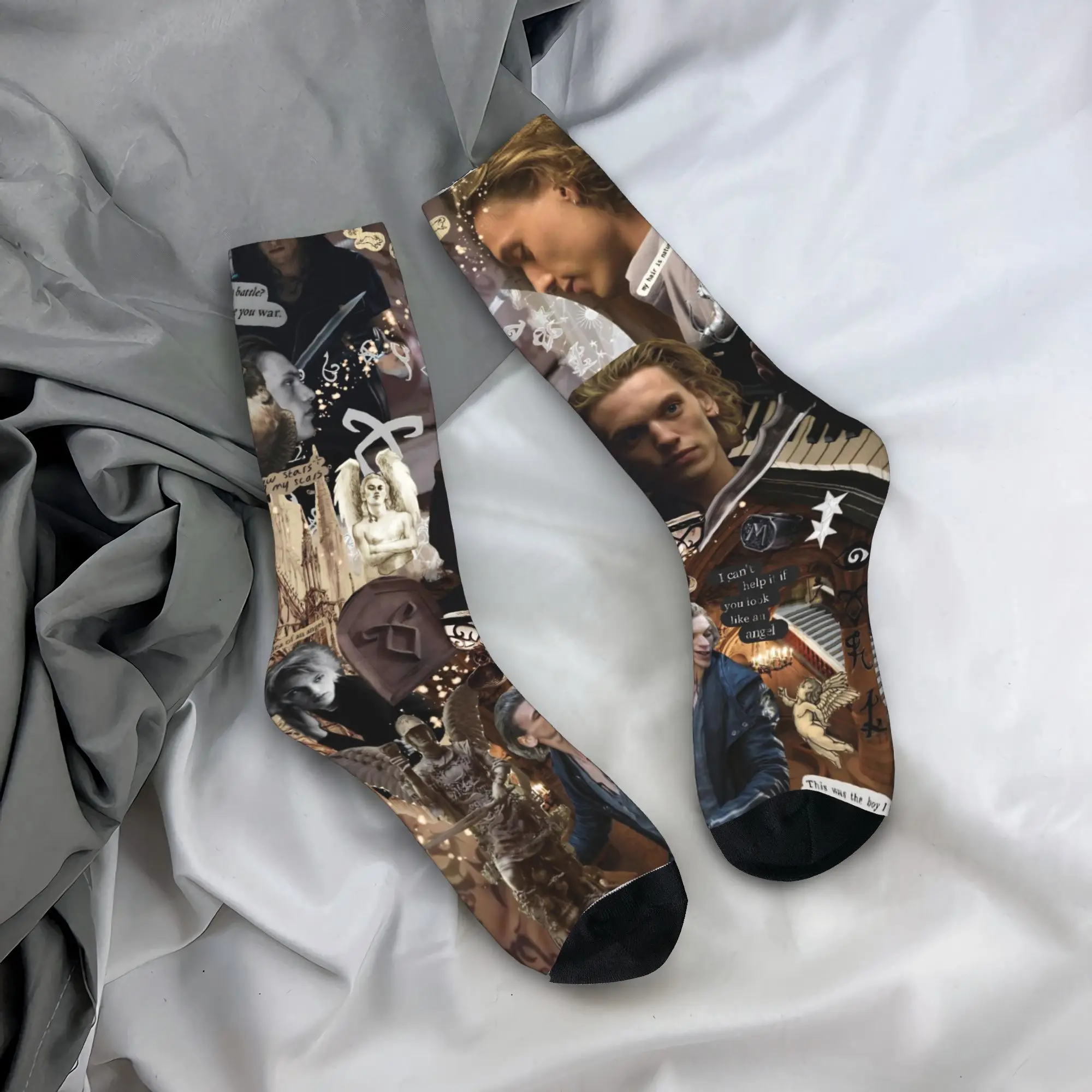 Jamie Campbell Bower Kousen Grafische Mode Sokken Herfst Antislip Sokken Heren Running Sport Kwaliteit Sokken