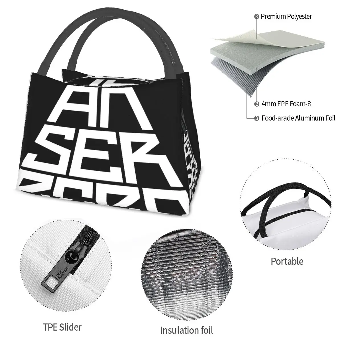 Canserbero LOGO Portable insulation bag for Cooler Thermal Food Office Pinic Container
