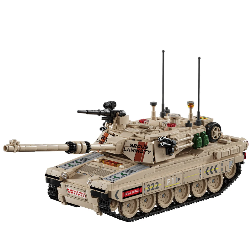 World War 2 WW2 Army Military Soldiers SWAT M1 Abrams Main Battle Tank Assemble Building Blocks Bricks Children's Toys Gift