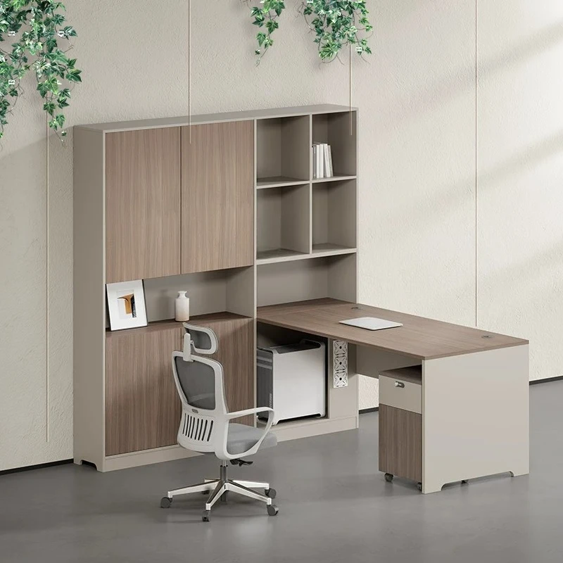 

LTT Finance Office Desk and Chair Combination Double Staff Office Bookcase Integrated Desk