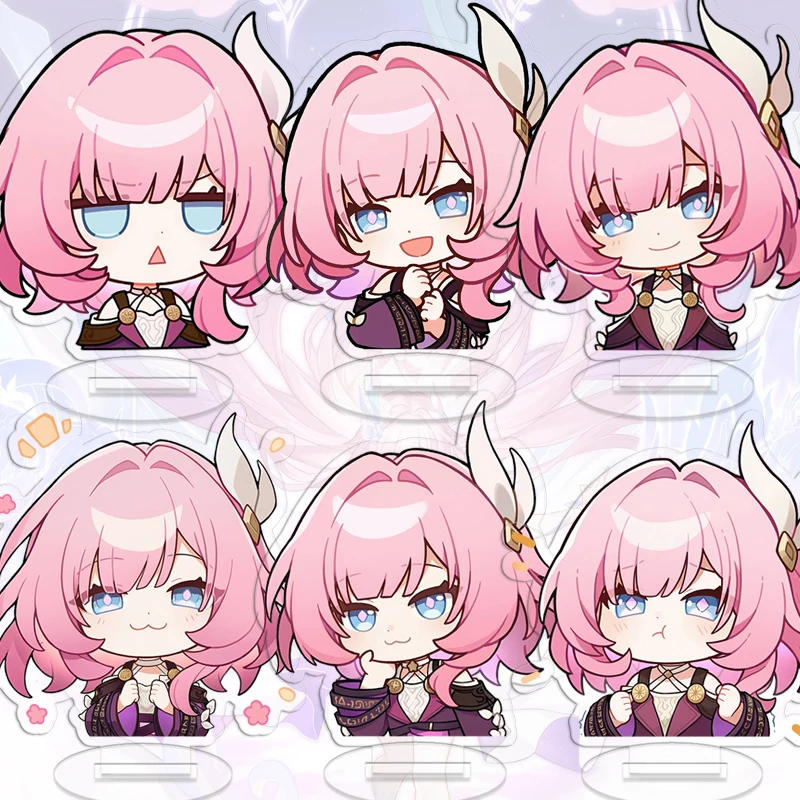 

Cyrene Honkai Star Rail Мини Смайлики Стенд Знак Настольный Коллекционные Украшения Украсьте Фигурку Модель Игрушки Kawaii Игра Мультфильм Подарок