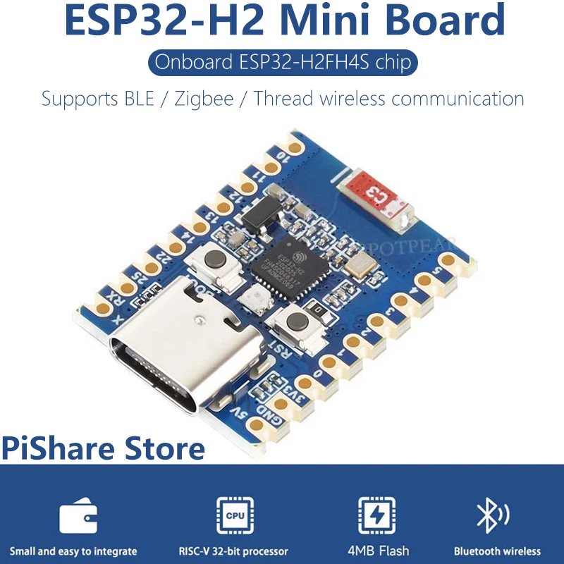 

ESP32 H2 MINI Development Board ESP32-H2-Zero 96MHz Processor For BLE/Zigbee/Thread