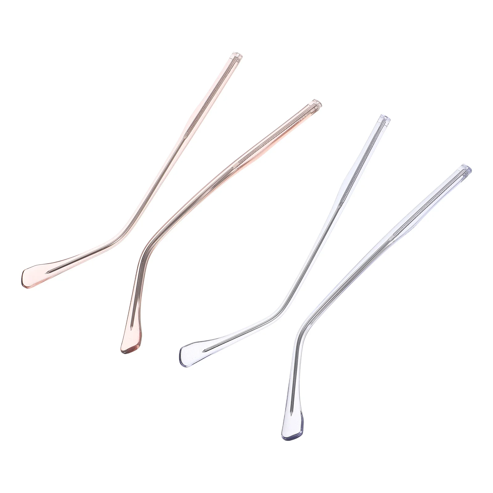 

2Sets Crystal Clear Transparent Metal Glasses Arm Replacement Temples Lightweight Universal Eyeglass Frame Legs Repair Parts