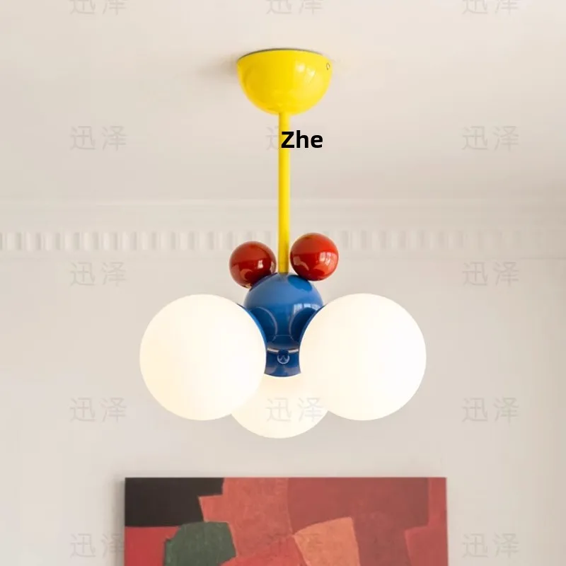 Creative Kids Bedroom Chandelier for Girls Boys Memphis Style Princess Room Lighting Bauhaus Design Study Pendant Lights
