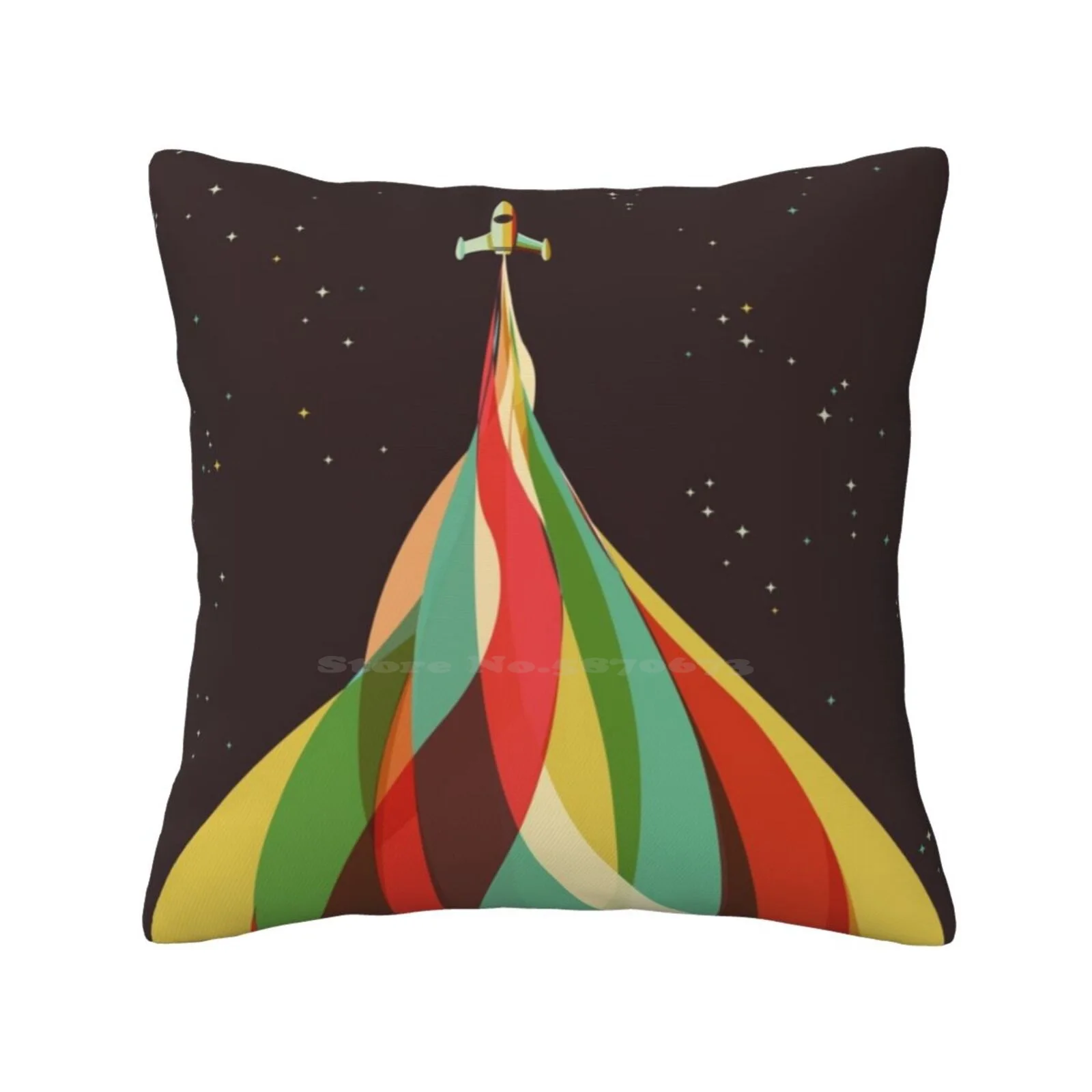 Kaleidoscope To The Stars Home Sofa Car Cushion Cover Pillowcase Colors Rocket Kaleidoscope Vintage Blastoff Takeoff Space