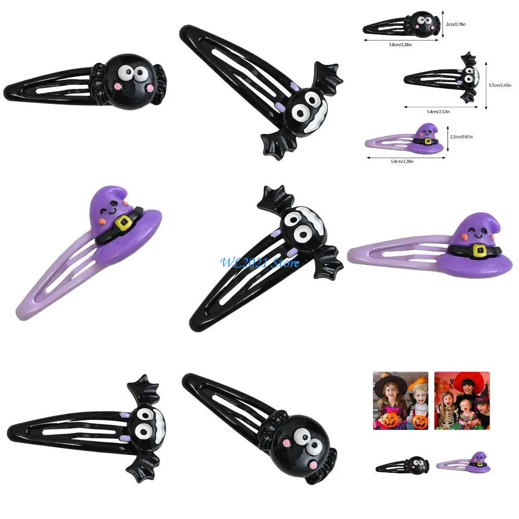 

G5GC Girl Resin Bat Hair Clip 2000s Halloween Dress Up Hair Barrettes Side Hair Pin for Women Aesthetic Hair Decorative Clip