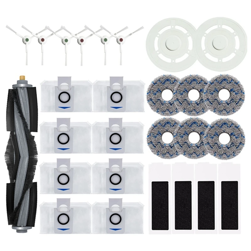 Ecovacs Deebot T20 OMNI 진공 청소기 메인 사이드 브러시 걸레 천, HEPA 필터 먼지 봉투 교체 예비 부품