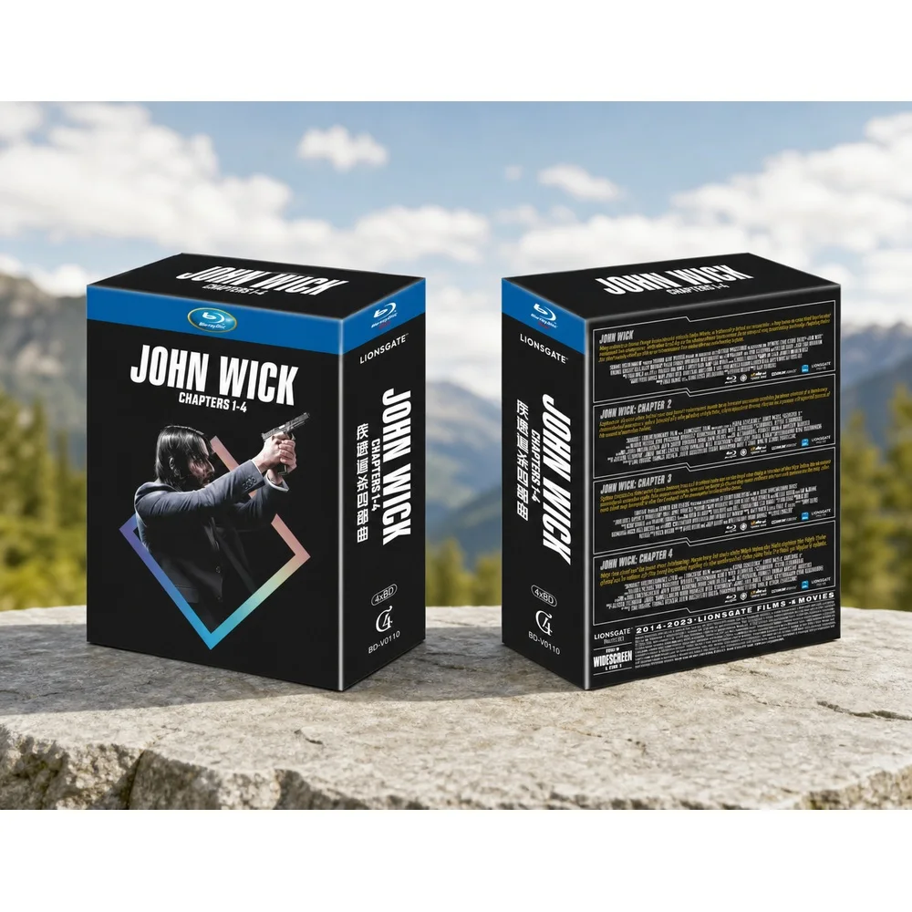 Brand New BD Blu-ray High Definition John Wick Quadrilogy 4 Disc Set English Audio Chinese Subtitles