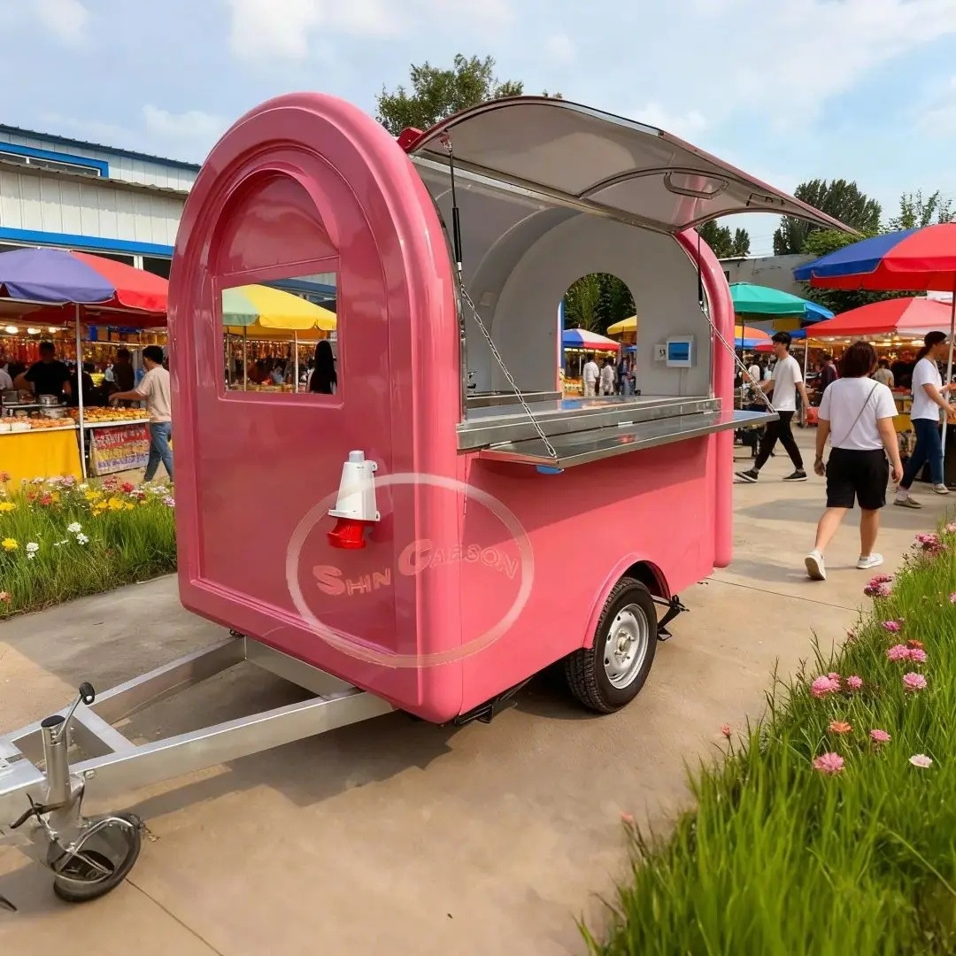 

WECARE Fully Equipped Mobile Catering Food Trailer - Custom Coffee Ice Cream Burger Pizza BBQ Truck for Juice Beer Bar