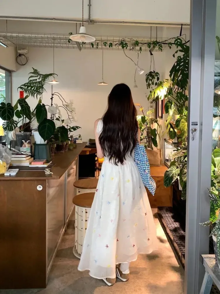 Abiti da donna Fiocco con lacci senza maniche Halter Primavera Estate Dolce temperamento Moda Abito elegante Casual da donna