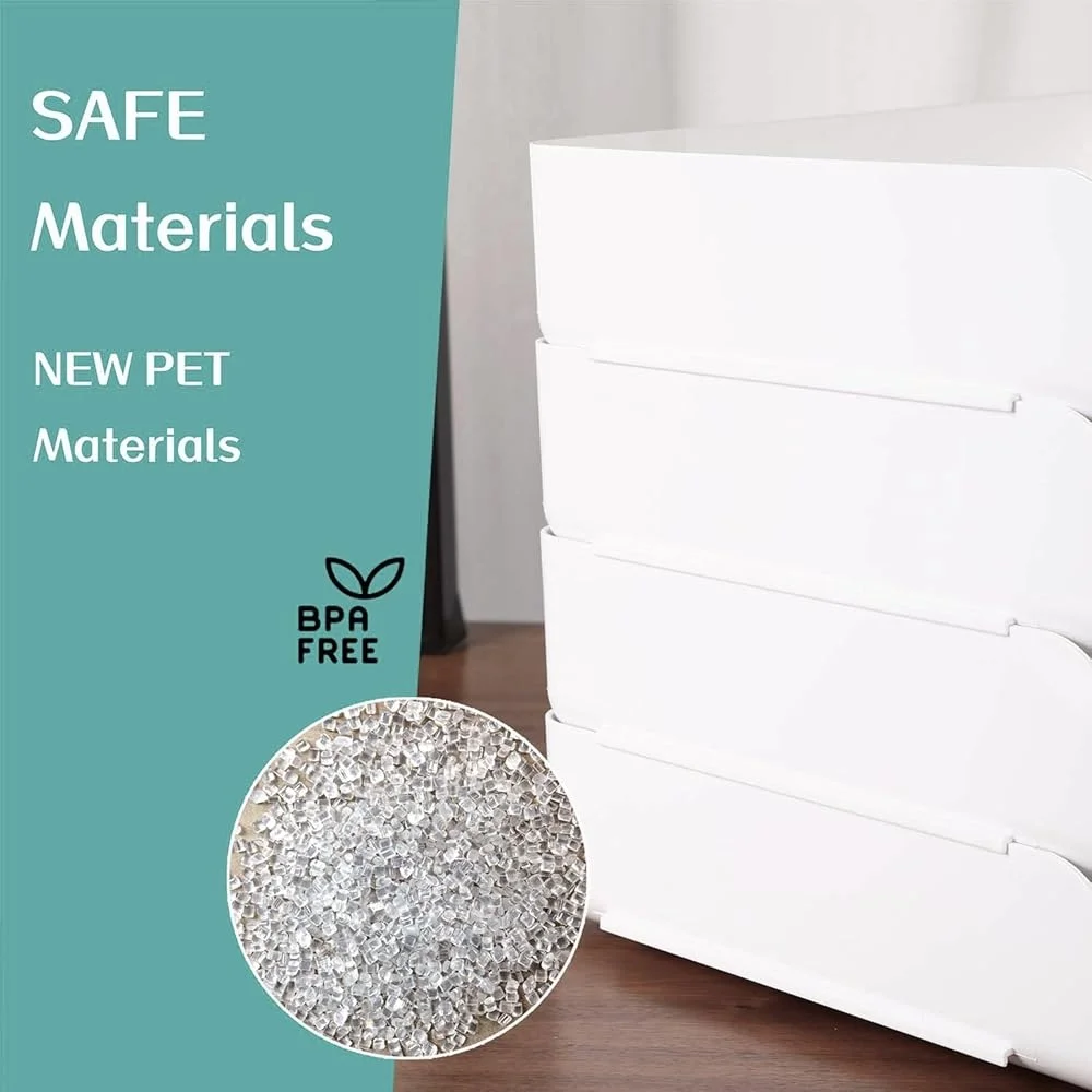 4 Tiers Stackable A4 Paper Trays Office Desk Organizer Document Holder Letter Sorting File Storage Tidy Book Display Rack