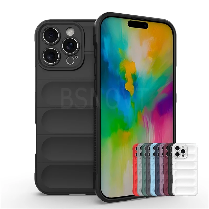 

For iPhone 16 Pro Case for iPhone 16 Pro Max Cover Shockproof Phone Bumper Back Armor Silicone Soft TPU Case for iPhone 16 Plus
