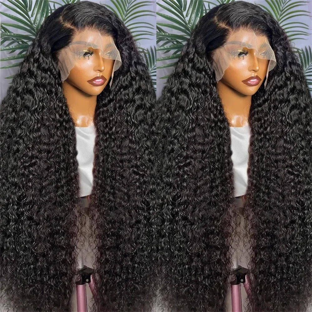 Water Wave 13X4 13x6 HD Lace Frontal Wig Deep Curly Human Hair Wigs For Black Women Brazilian 4x4 Deep Wave Lace Closure Wig