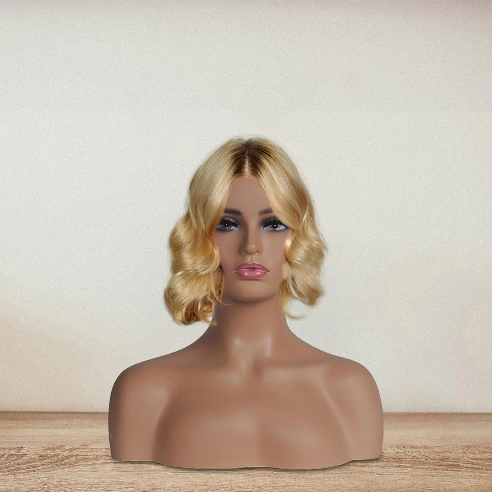 

Реалистичная женская голова манекена, подставка для парика манекена с плечом, подставка для парика, модель дисплея косметики,