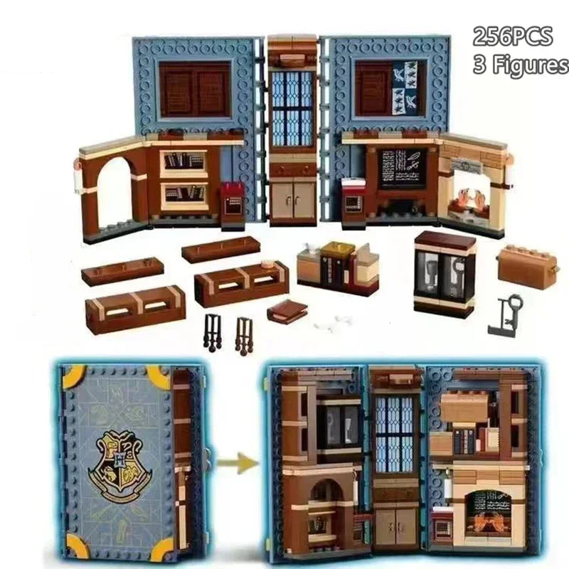 Décennie s de construction de livres magiques pour enfants, breloques de potions, classe herbologique, nettoyage des écritures, magiciens, jouets Moment, kit de cadeaux, briques