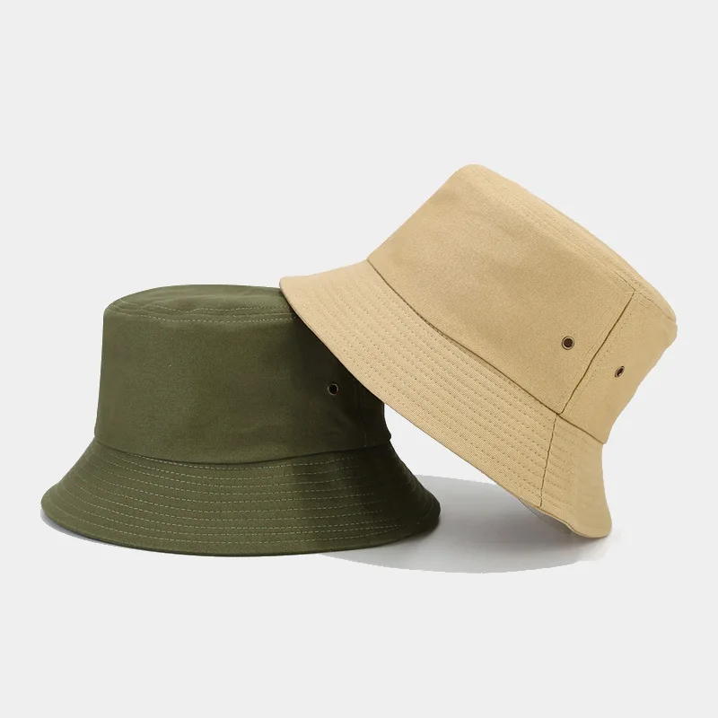 Adult Custom Logo Simple Bucket Hat Men Hip Hop Cap Women Summer Breathable Sun Hats Visor Unisex Solid Color Casual Bob Panama