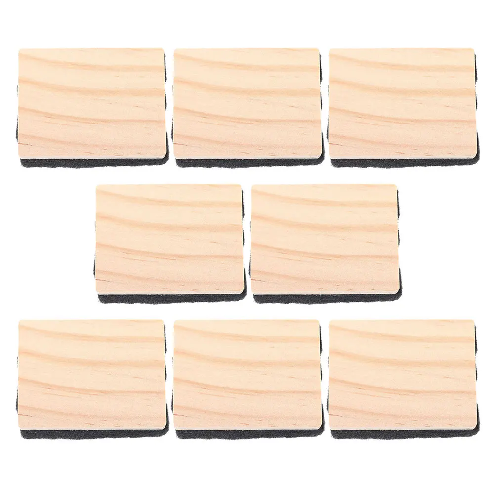 

8 Pcs Blackboard Eraser School Chalkboard Multifunction Felt Wood Whiteboard Erasers Duster