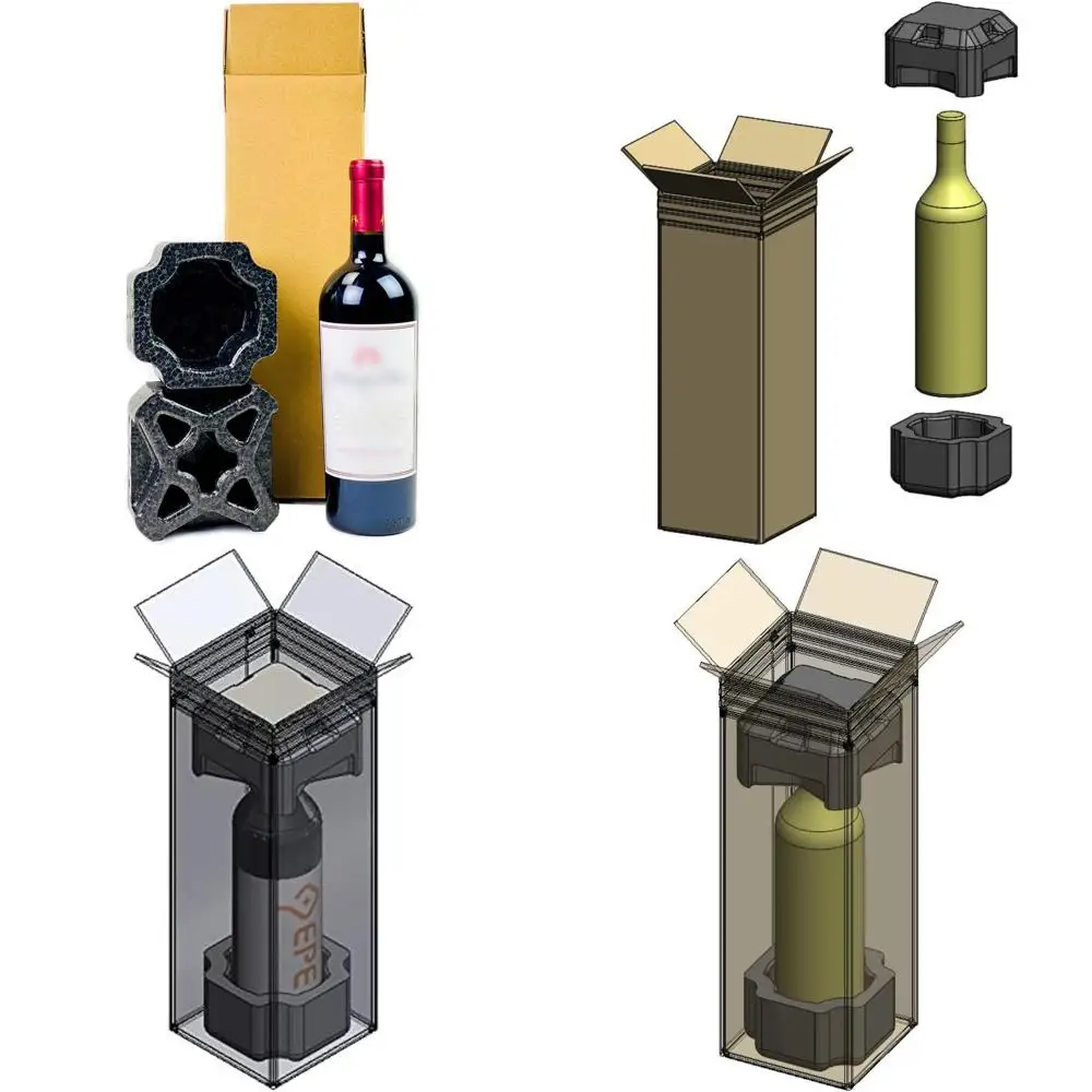

Protective Single Bottle Wine Shipping Boxes - 12 Pack, All-in-One EPE USA, Safe and Secure for Shipping