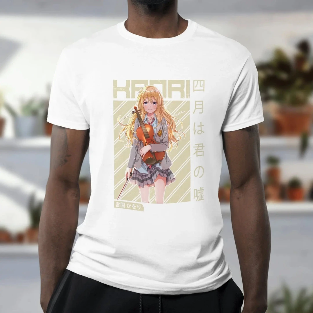 Summer Hot Sale Anime Your Lie in April Miyazono Kaori Character Graphic T‑Shirt Y2K Men Women Trendy Harajuku Round T-shirt