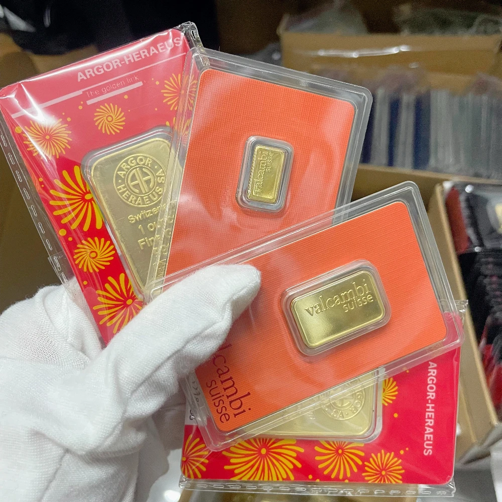 Hot Sale Lunar Year of Snake Argor Gold Bar Orange 1 2.5 5 10g Gold Bar Non-Magnetic Copper Bullion Investment Collectible Gift