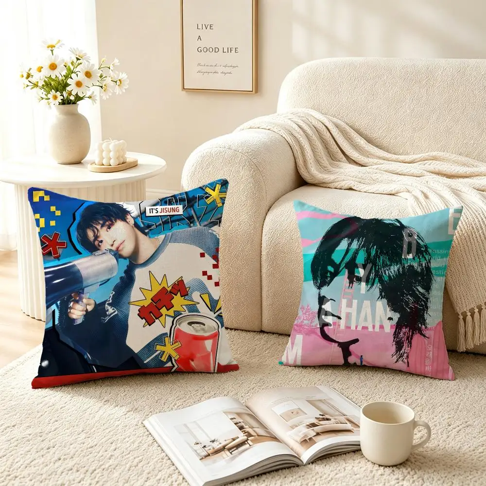 Person Han Jisung Cushion Cover Pillow Short Plush fresh natural Cushion for Living Room Bedroom Sofa Home Decoration