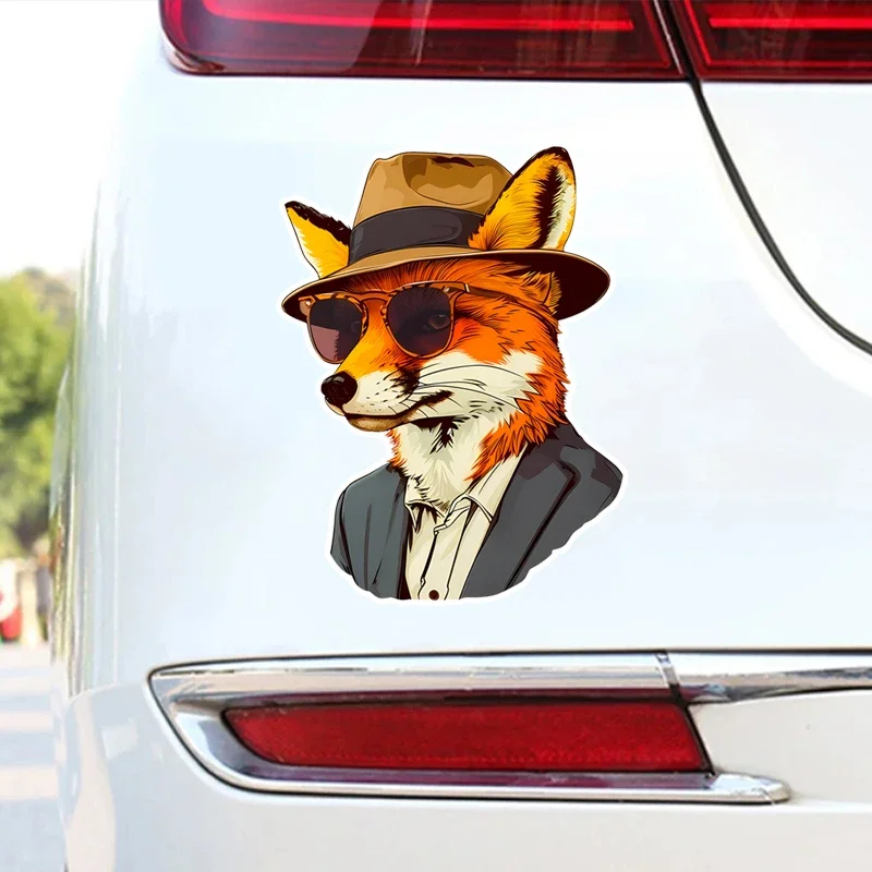 

Vinyl Decal Motorcycle Decorative Accessories easy to apply Mr Fox In a Suit Stickers Funny Creative Waterproof