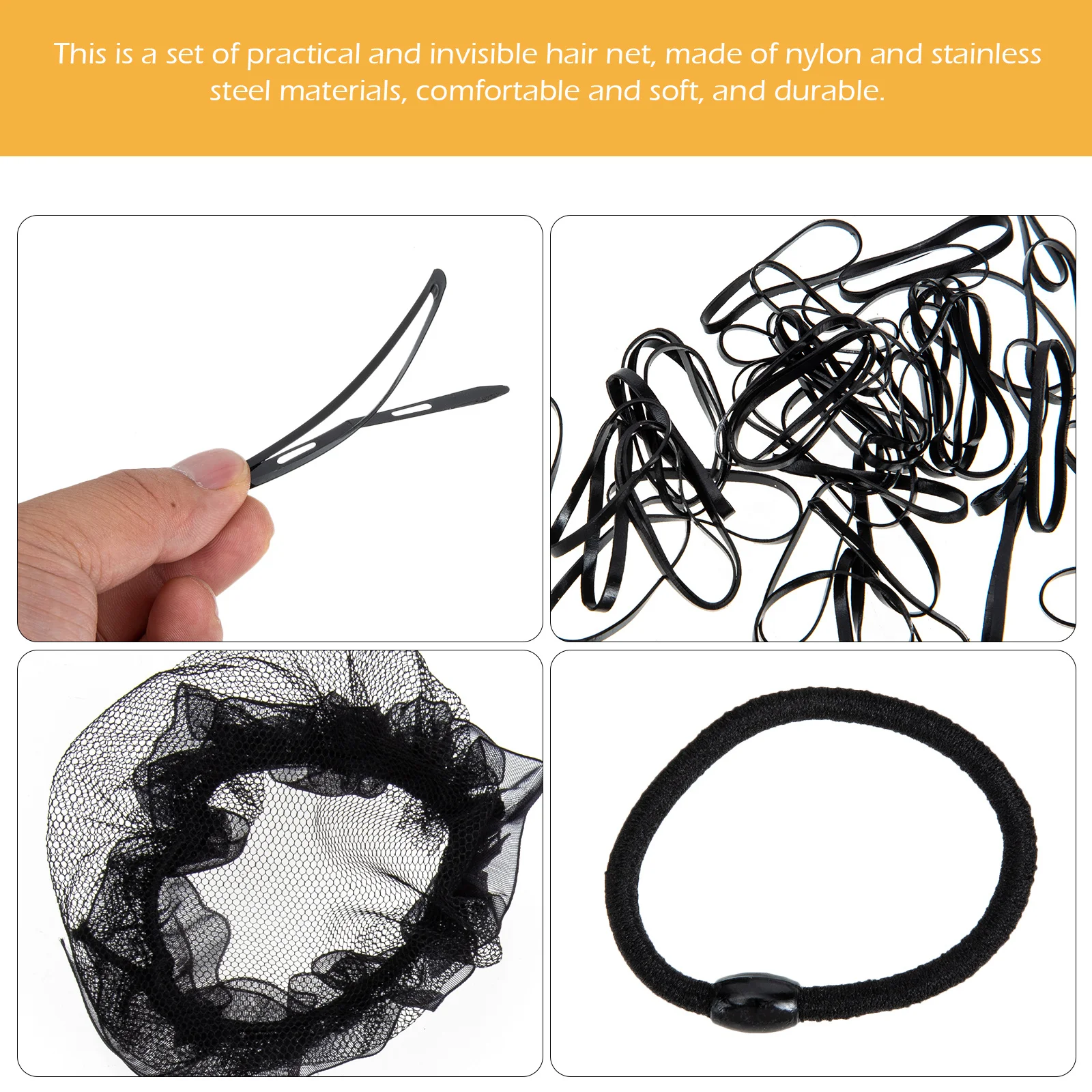 مجموعة واحدة من شبكة الشعر المصنوعة من الفولاذ المقاوم للصدأ للنساء، ملحقات تزيين الشعر غير المرئية المتينة للمناسبات الرسمية