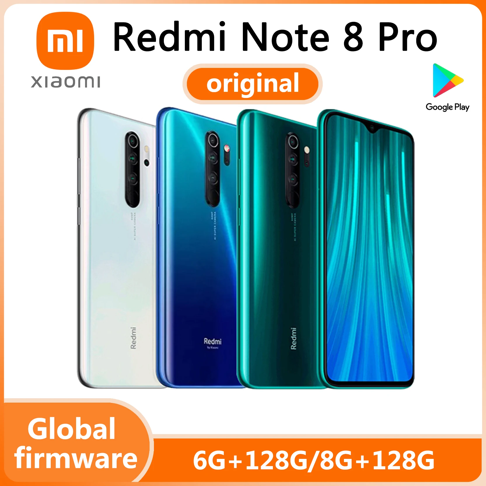 Xiaomi Redmi note 8 Pro teléfono móvil netcom completo android versión global celular teléfono usado