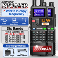 2PCS Baofeng UV-5RH 10W Air Band Walkie Talkie Multi Band Wireless Copy Frequency 999CH NOAA Long Range Ham Radio Upgraded UV-5R