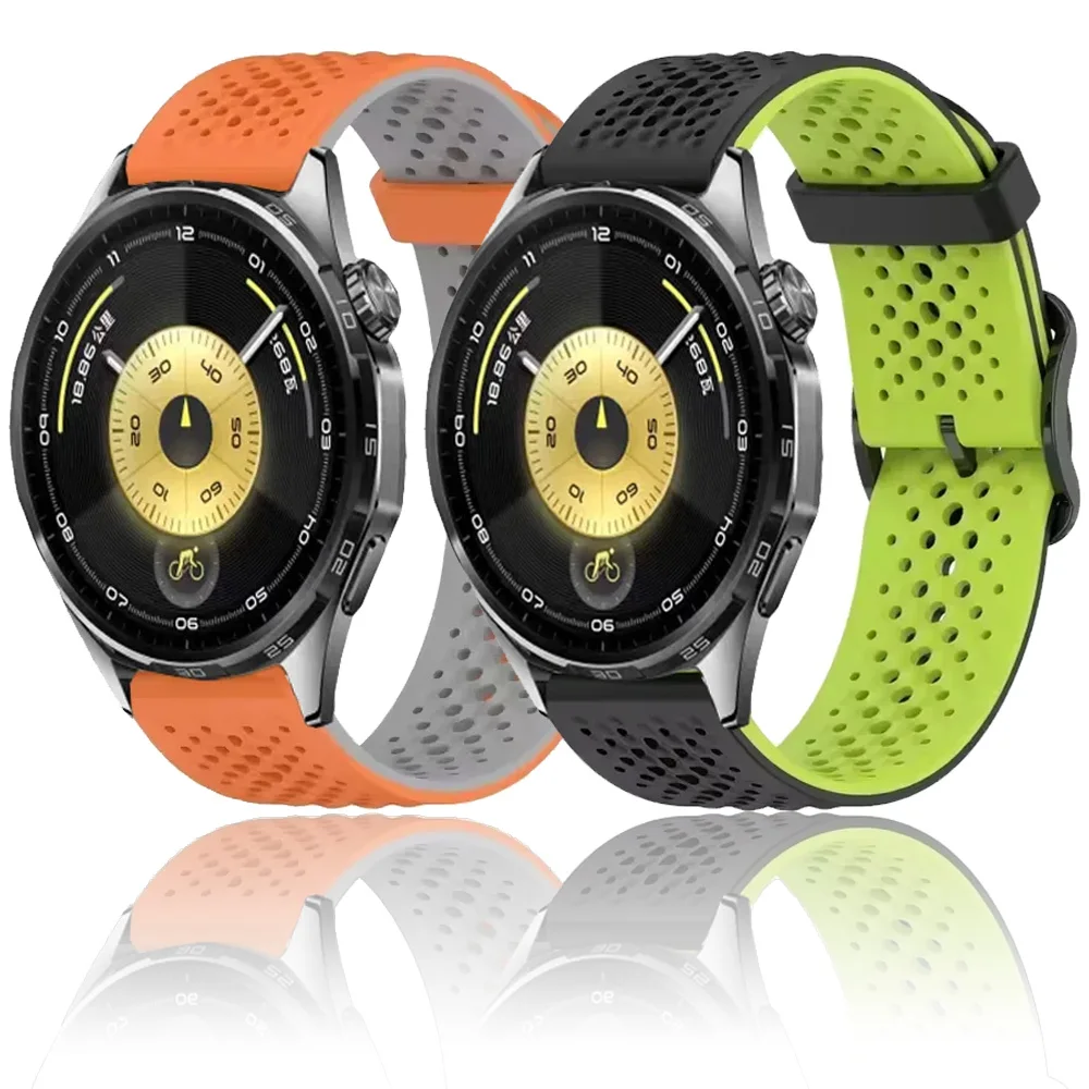 20mm 22mm Silikonarmband für Huawei Watch 5 GT6-5 Pro GT6-5-4 46mm Sport Atmungsaktives Band für Huawei Watch GT Runner 2 Ultimate 2