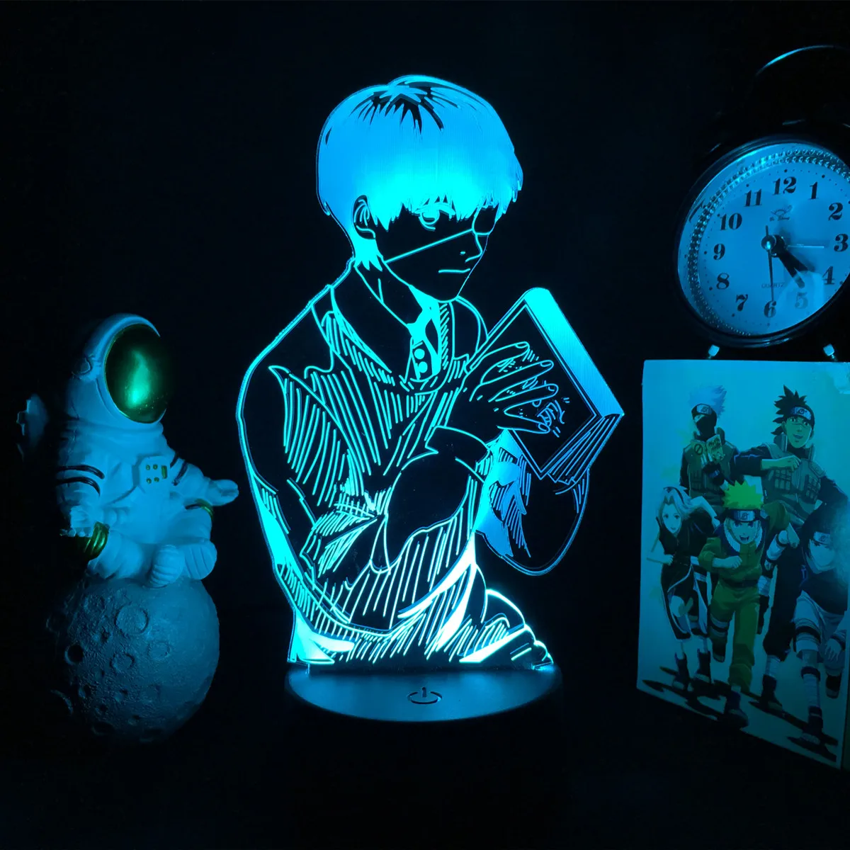 Anime Tokyo Ghoul Glowing Acrylic Stand Ken Kaneki Figure Nightlight for Reading Room Decor Light Gift for Birthday Table Lamp