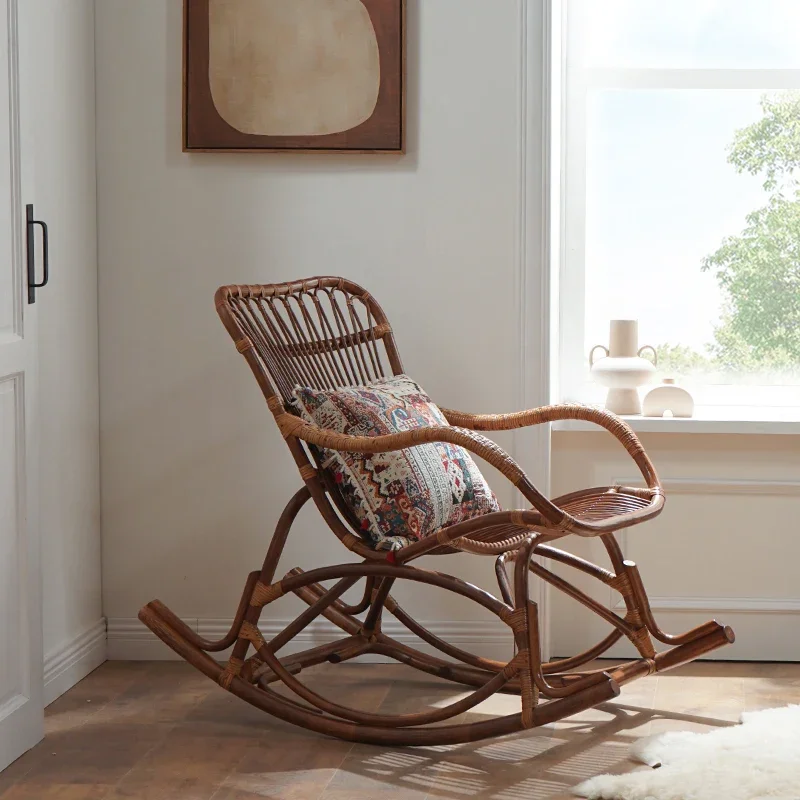 

Waterproof Relax Living Room Chairs Simple Brown Comfy Modern Ergonomic Chairs Rocking Nordic Lazy Fauteuil Salon Home Furniture