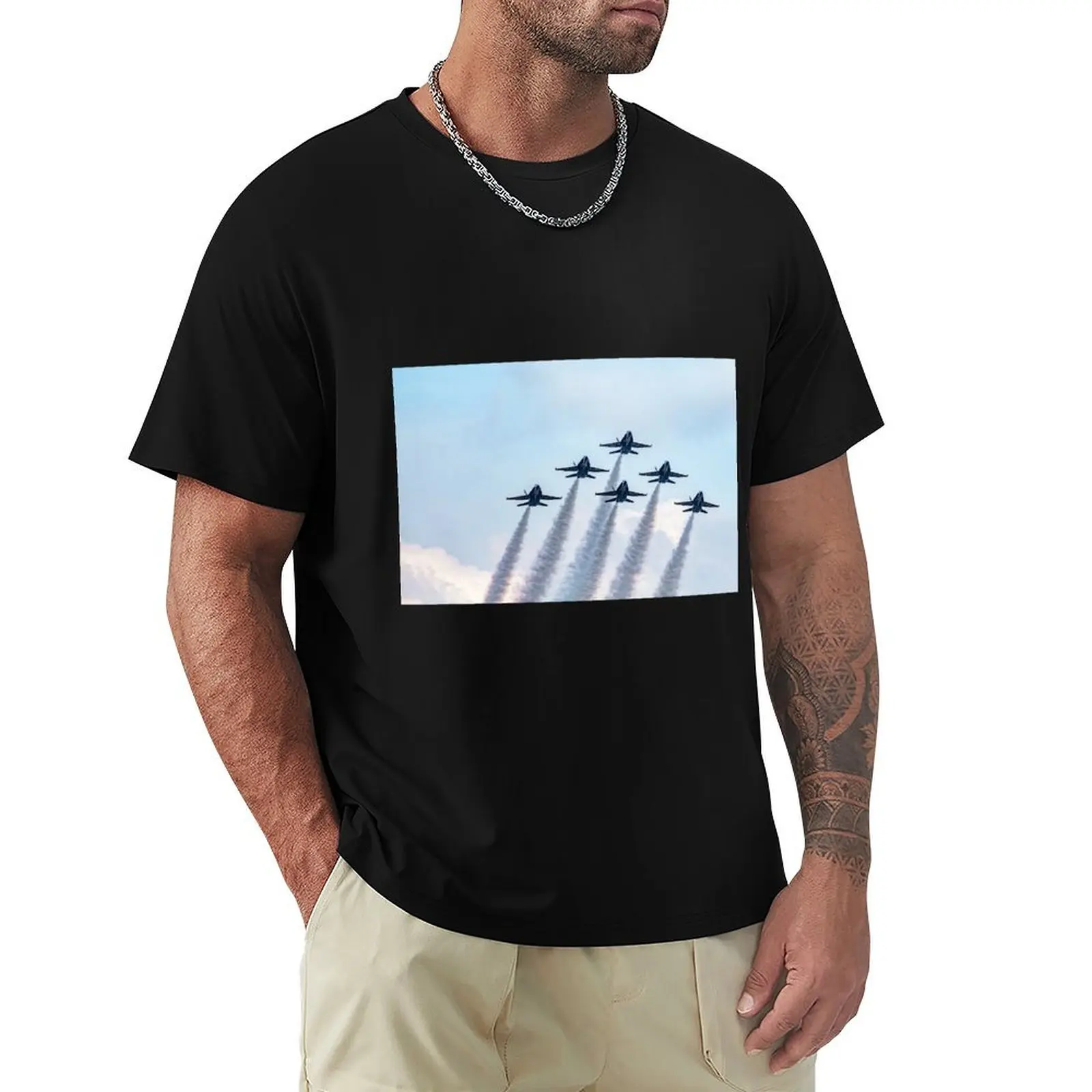Blue Angels in Formation T-Shirt Work Basic Short Sleeve Top