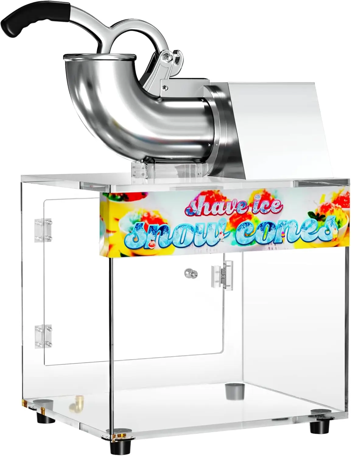 48L Snow Cone Machine, 500LB/H Commercial Shaved Ice Machine for Snow Cones, 300W Electric Fluffy Snow Cone Maker for Party,