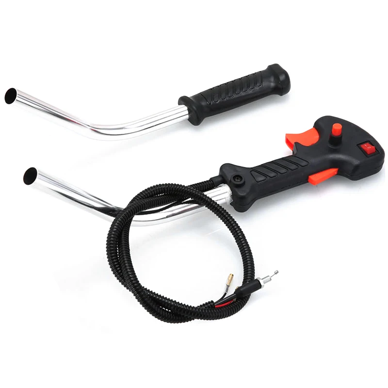 Side hung Manual Throttle Switch Assembly for Gas Brush Cutter Grass Trimmer Tube Handle Throttle Trigger Cable Aluminum String