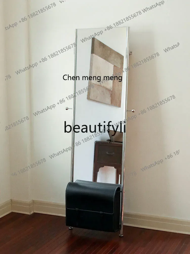 2003Household wall full body mirror stainless steel full-length mirror bedroom storage floor mirror