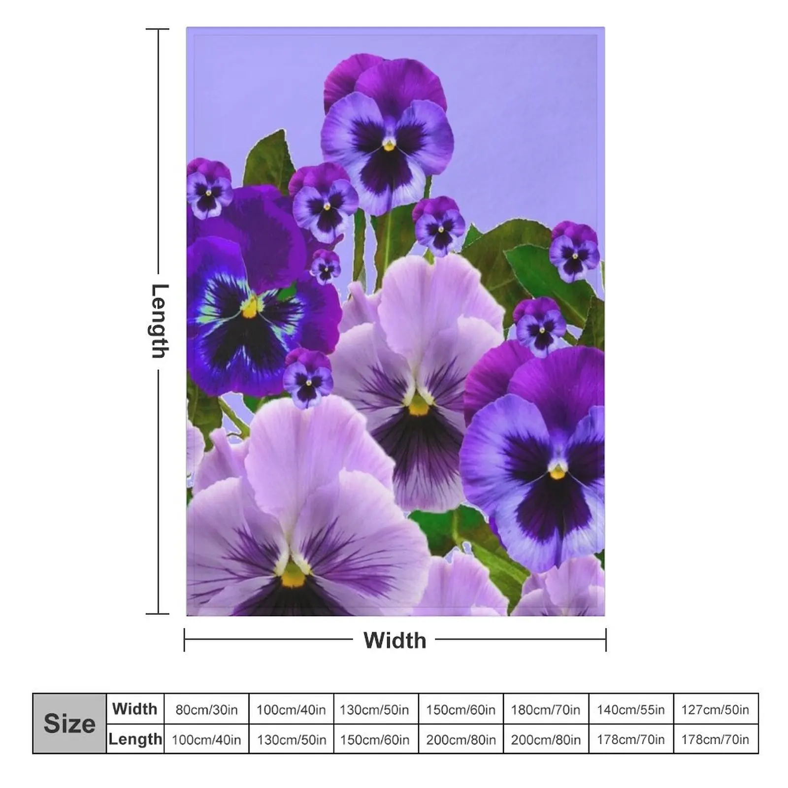 TOUCH OFSPRING PINK- PURPLE PANSY FLOWERS Throw Blanket heavy to sleep Hairy Bed Blankets