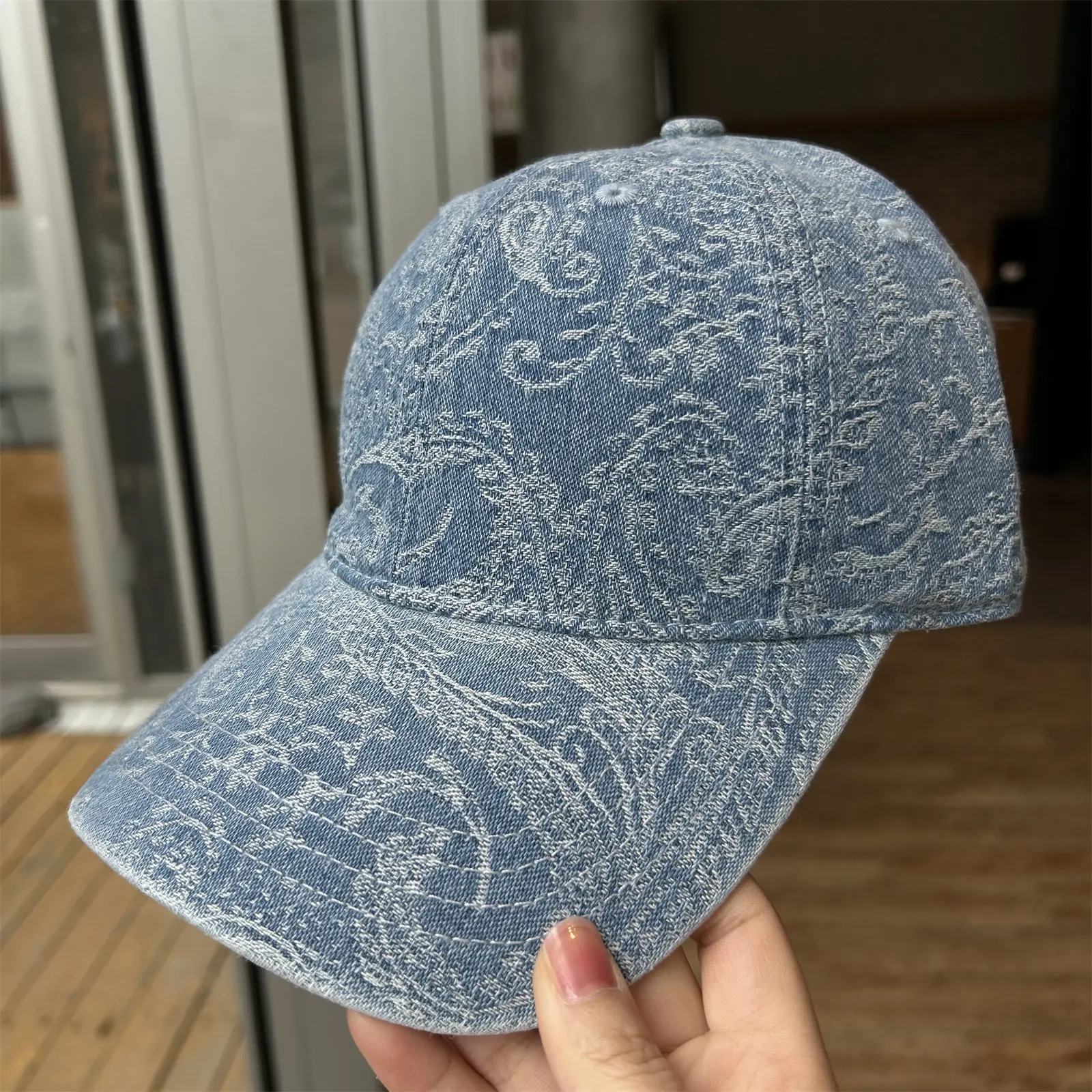 retro-fashioned-spring-summer-almond-flower-unisex-baseball-cap-soft-top-wide-brim-hat-sunshade-personality-hat-for-men-and-w