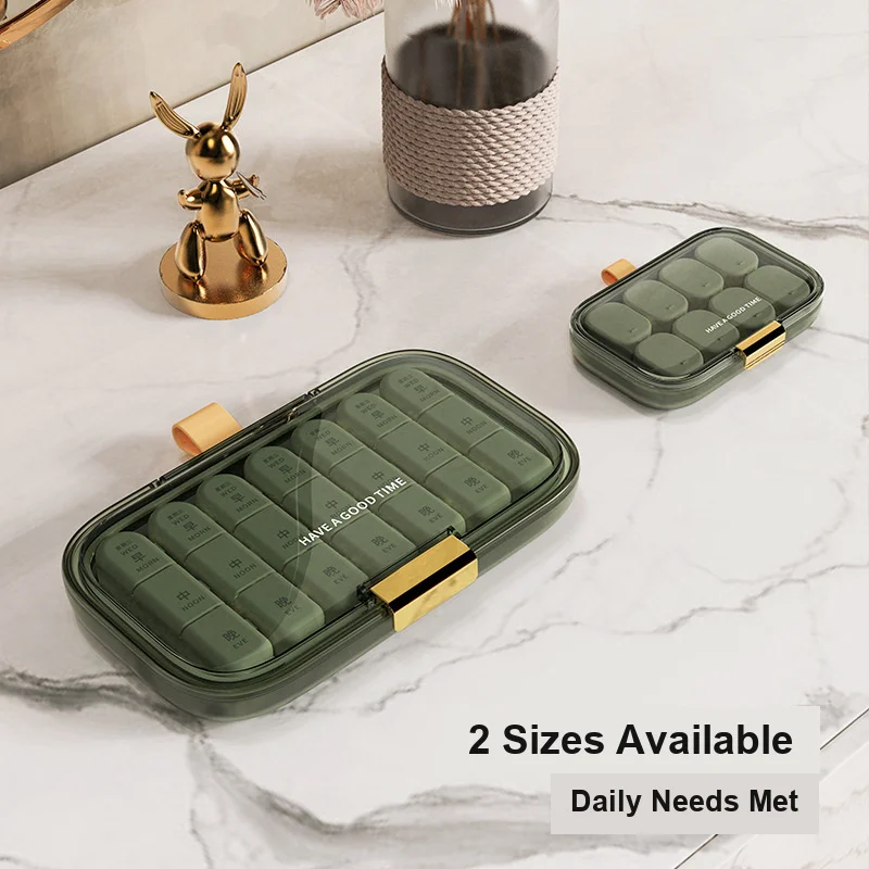 Pill Box Portable Large Capacity 7-Day 3 Daily Doses Medicine Organizer for Sorting and Carrying Medications