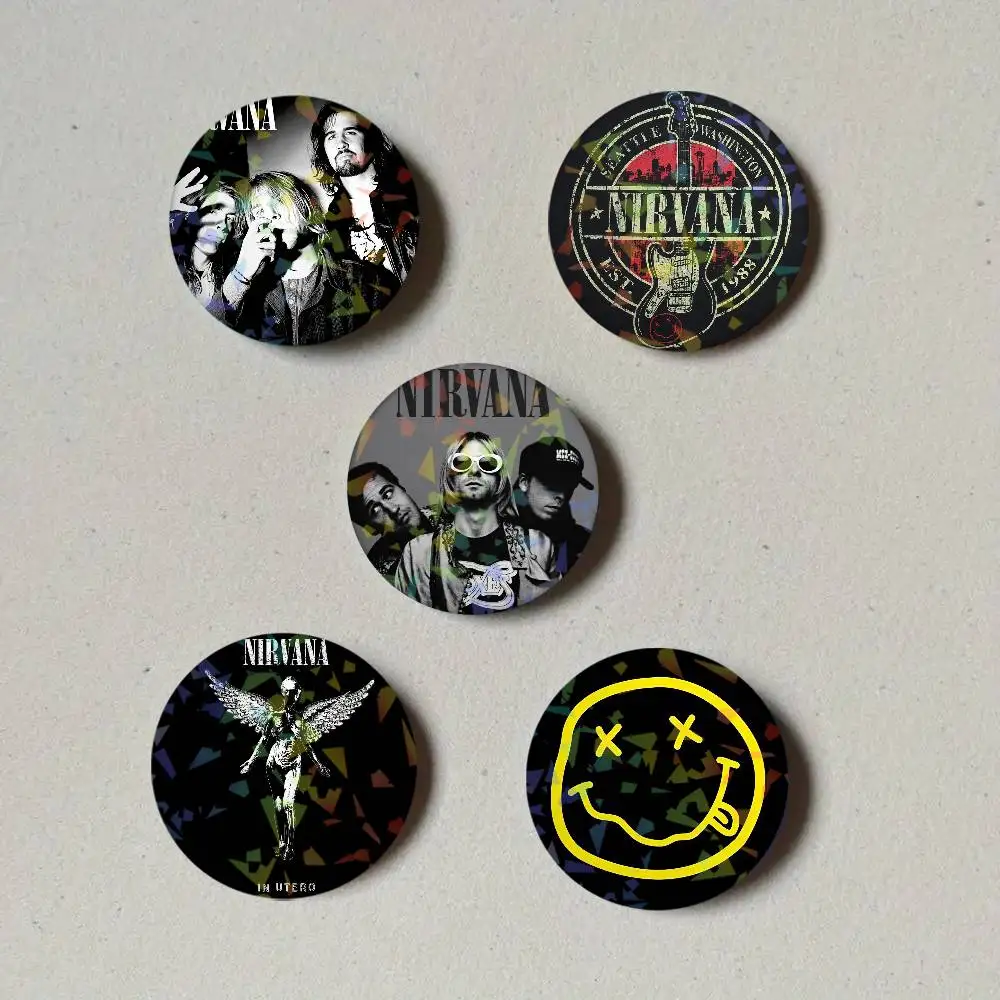 Band N-Nirvana Laser Button Pins Backpack Clothing Decor Brooch Fiction Badge Jewelry Gifts