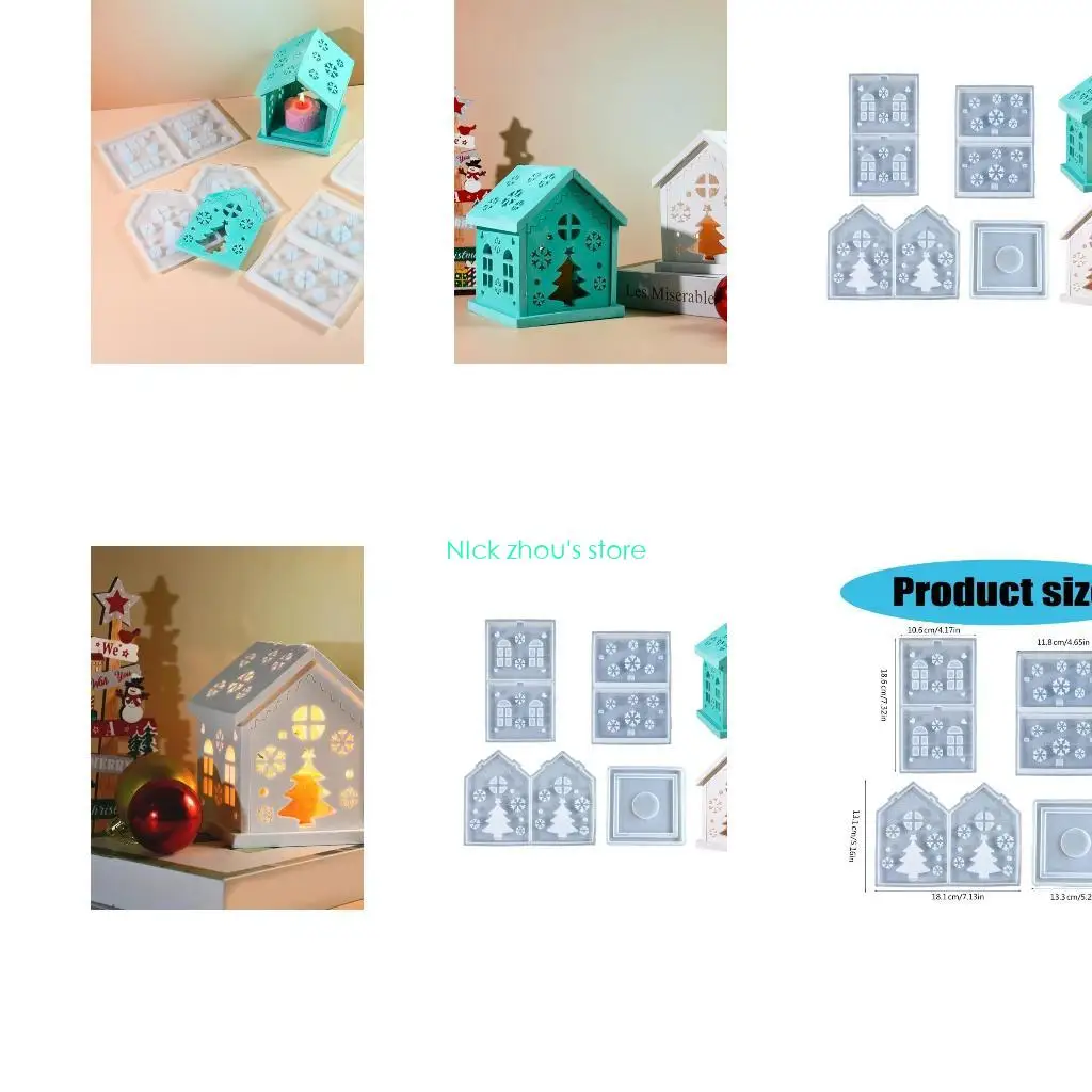 

E15E Рождественская елка, дом для свечи, набор силиконовых форм, праздничная форма для свечного дома, силиконовая форма для елки