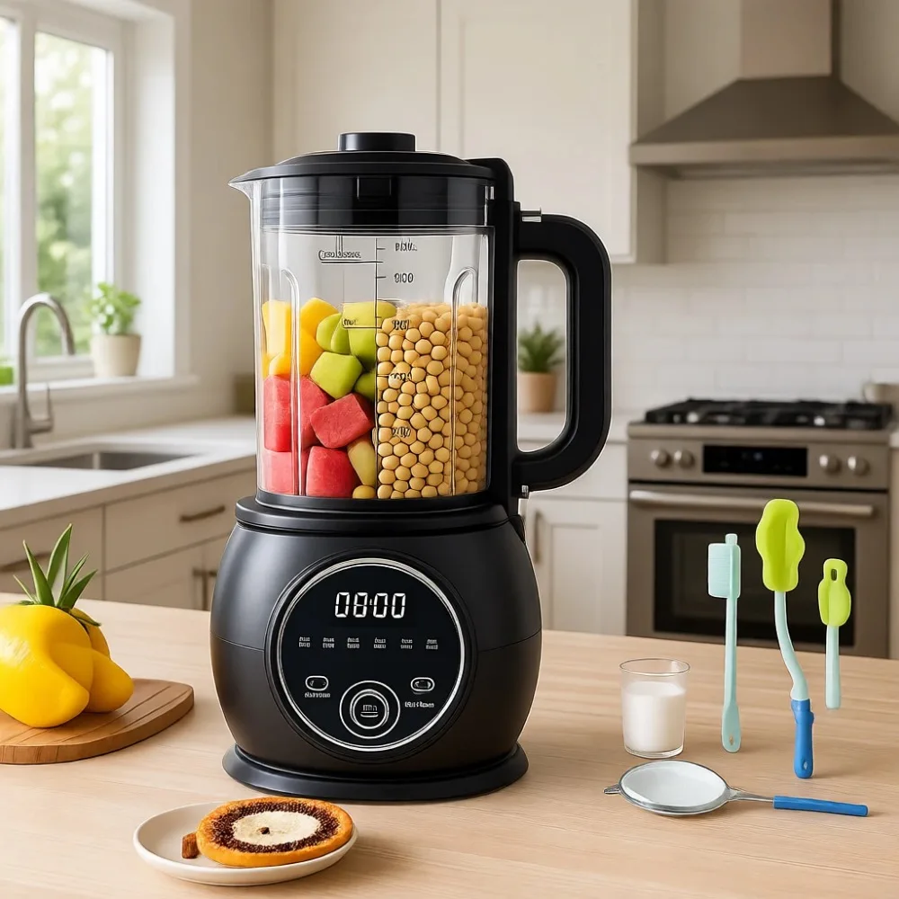 

Многофункциональный блендер-измельчитель 10-в-1 для растительных молок (соевого, миндального, овсяного), 51 унция, для детского питания, 20 лезвий, функция самоочистки