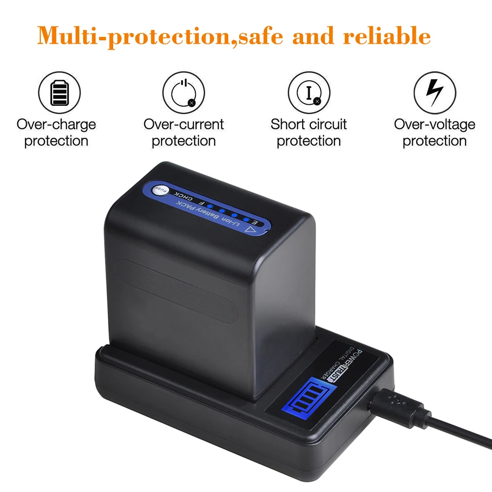 PowerTrust NP-QM91D NP-QM91 batería para Sony NP-FM70 NP-FM90 NP-QM71 CCD-TRV328 338 DCR-DVD300 301 DCR-HC14 DCR-PC105