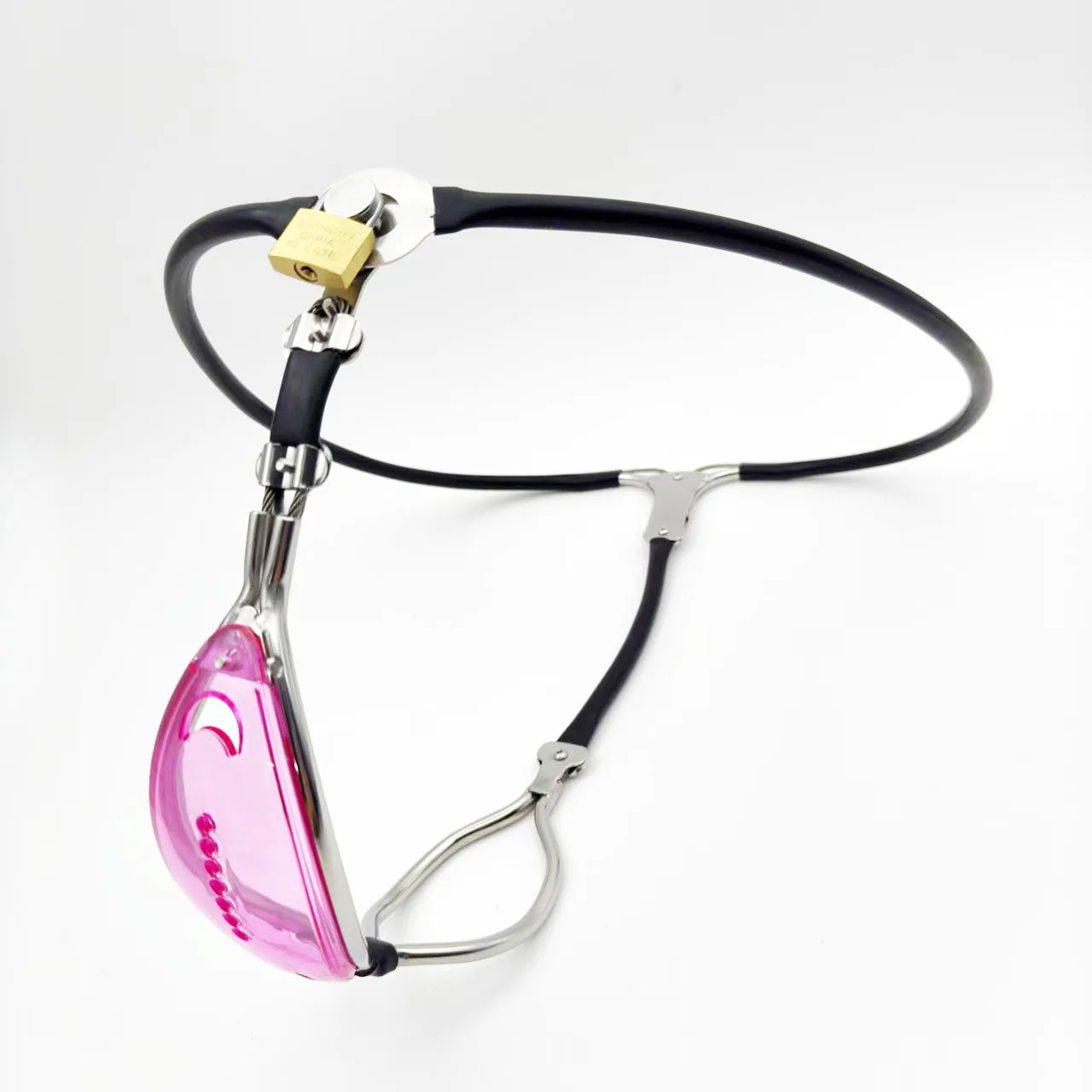 Rosa unsichtbare weibliche Edelstahl Keuschheitsgürtel Gerät verstellbare Unterwäsche abschließbare Hosen BDSM erwachsene Sexspielzeuge für Frau