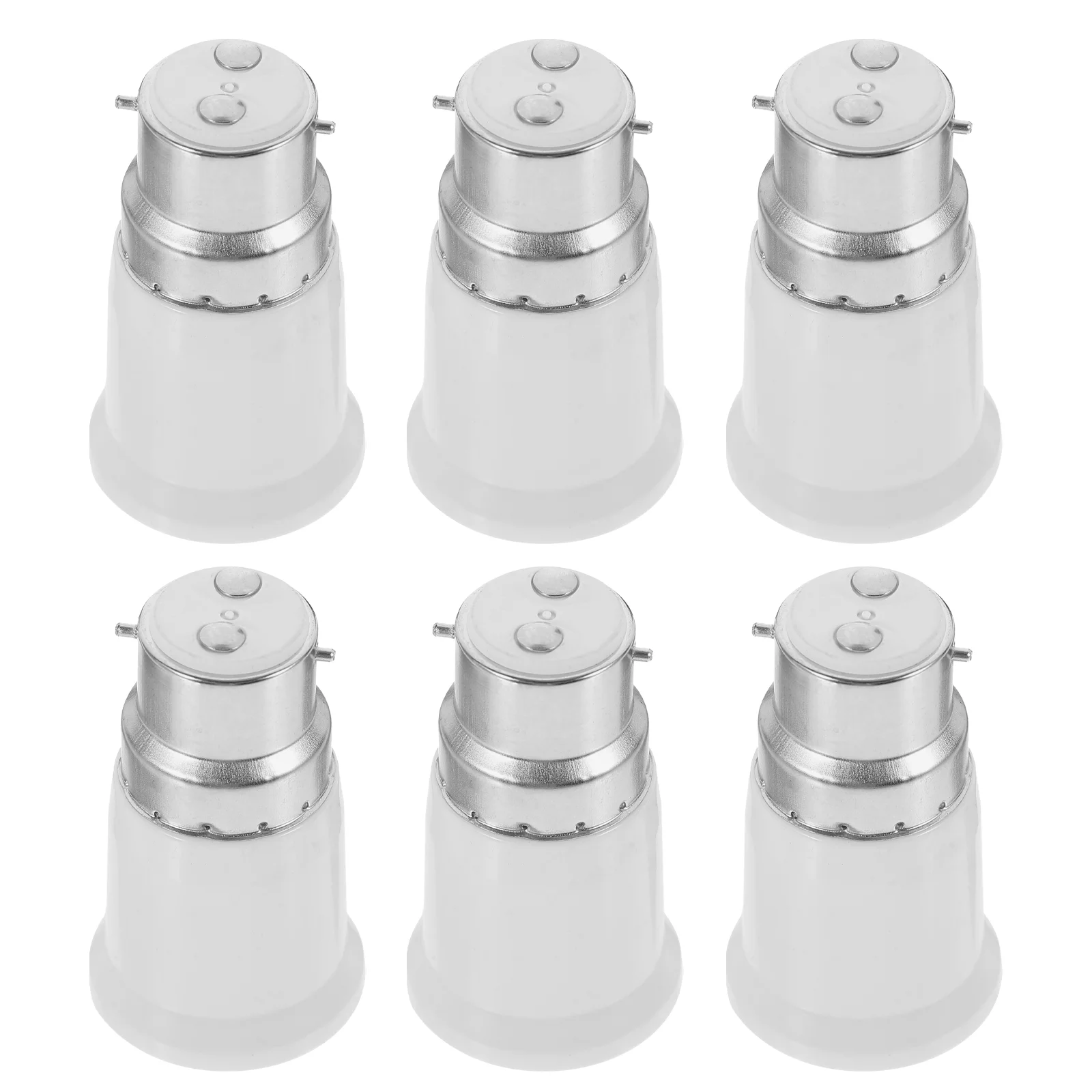 6 Pcs B22 to E27 Light Bulb Adapter Socket Converter Lamp Base Holder for Bedroom Living Room Kitchen Office Stable PC Material